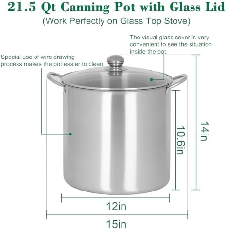 215 Quart Stainless Steel Canning PotKit for Beginners with 7 Tools Set
