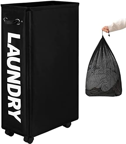4-Wheeled Rollable Storage Basket for Laundries