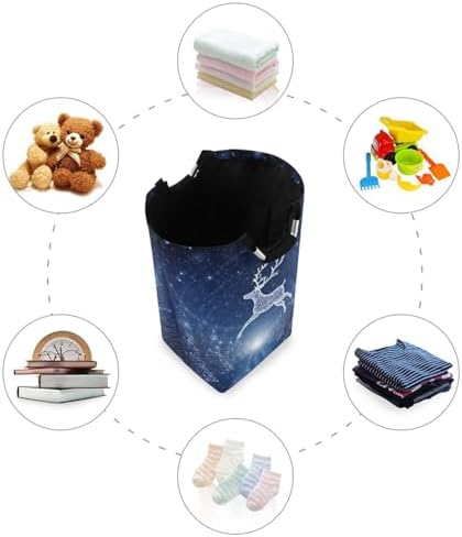 Kigai Durable Collapsible Laundry Basket with Handle Waterproof for Home Use