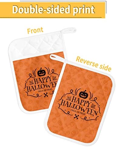Hilarious Halloween Orange Pot Holders Set