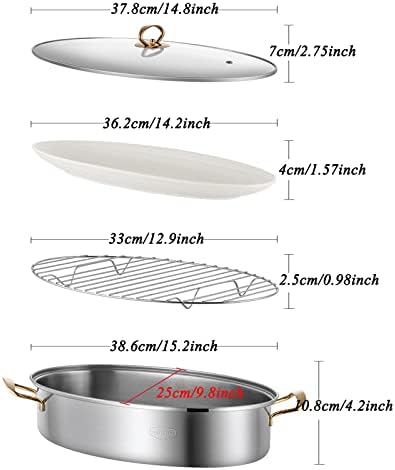 Stainless Steel Elliptical Roaster