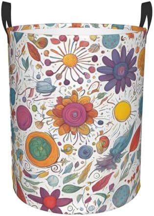 Colorful Feather Pattern Oxford Cloth Laundry Basket