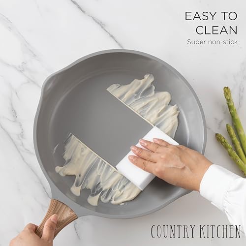 Country Kitchen 14-Piece Nonstick Cookware Set with Utensils Navy
