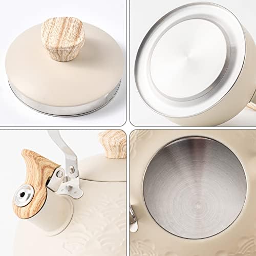 Whistling Stainless Steel Tea Kettle with Wood Handle