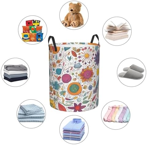 Colorful Feather Pattern Oxford Cloth Laundry Basket