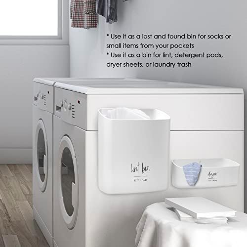 August and Wae Magnetic Lint Bin Set 2 Piece Laundry Storage Solution
