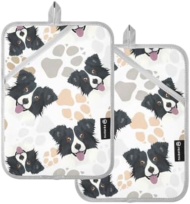 Double Potholder Set Heat-Resistant Oven Mitts