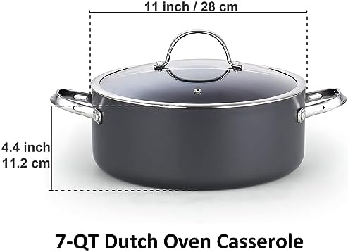 Cooks Standard 7-Quart Dutch Oven Pot with Glass Lid