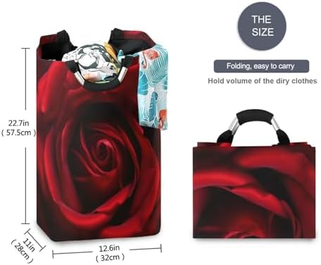 Red Rose Waterproof Folding Laundry Hamper