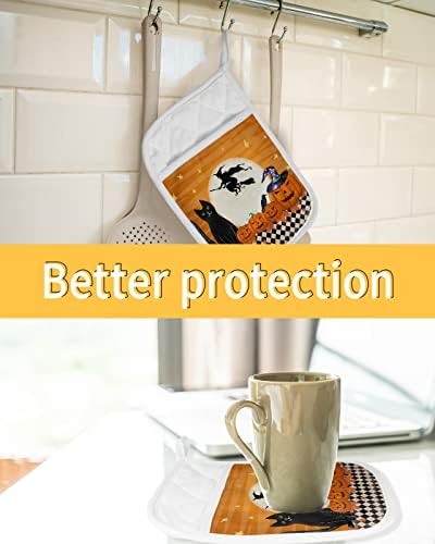 Festive Halloween Kitchen Accessories 5PCS Pot Holder Set with Loops