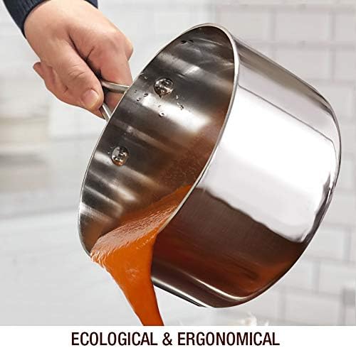 HOMICHEF Mirror-Polished Stainless Steel Saucepan