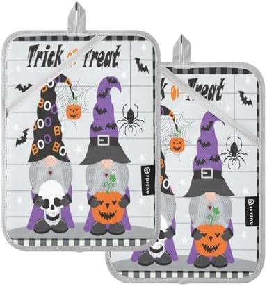 Trick-Orient-Treat Gnomes Heat-Resistant Pot Holder Set