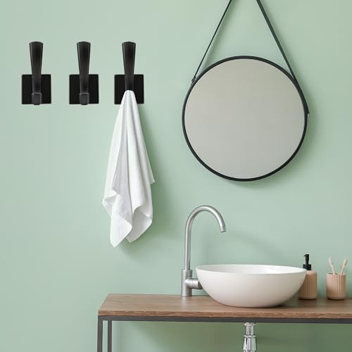 Welcome toTOFIIGREM - Heavy Duty Black Towel Hook for Bathroom Coats Key Hangers