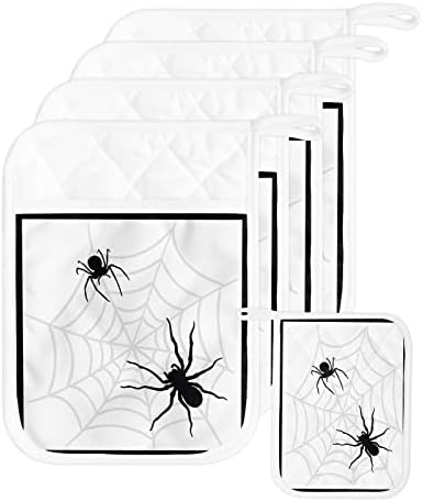 Halloween Spooky Pot Holder Set of 5 - Heat-Resistant Easy to Store