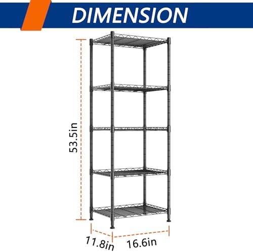 Sturdy Metal Standing Shelf for Kitchen Bathroom Storage