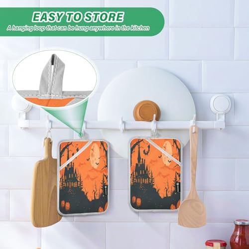 KLUVIO Halloween-Style Heat-Resistant Potholders Set of 2