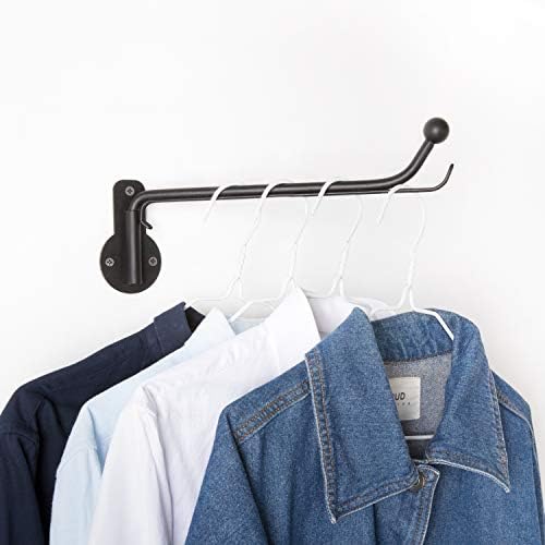 Mkono Wall Clothes Hanger Rack 2 Pack Black