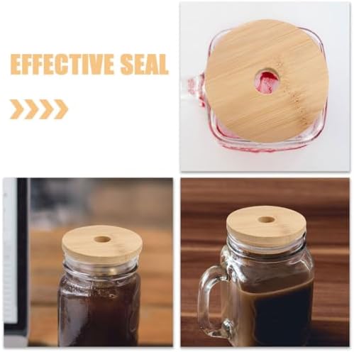 Luxshiny 6-Pack Wooden Mason Jar lids