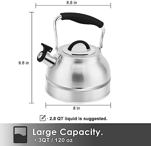 3 Quart Steel Tea Kettle for Home Use