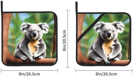 Funny Koalas Potholders BBQ Pot Holders Heat-Resistant with 2-Pack