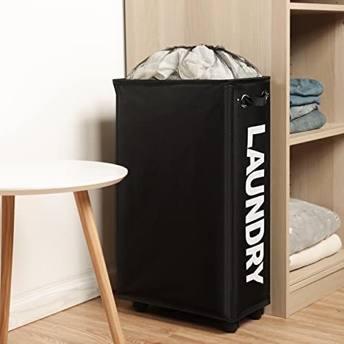 4-Wheeled Rollable Storage Basket for Laundries