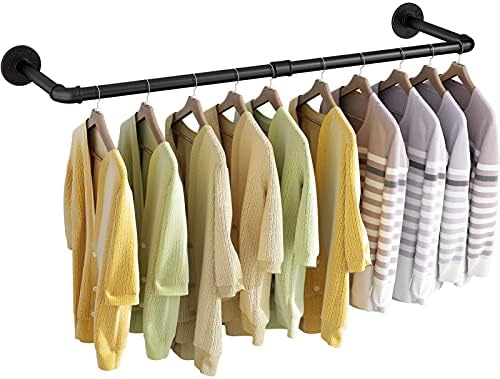 Wall Mounted Clothes Rack Industrial Pipe 384in Heavy Duty