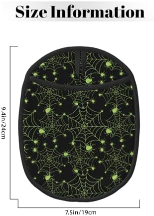 2PCS Halloween Green Spiderweb Oven Mitts with Pocket and Hanging Loop