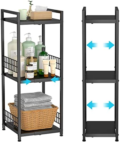 3-Tier Expandable Metal Shelf Free-Standing Bathroom Organizer