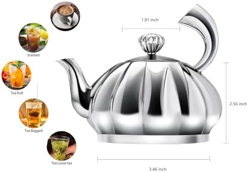 Pumpkin-Style Stainless Steel Tea Kettle Small Durable for Coffee Tea