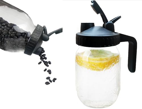 6-Piece Set Handle-Flip Wide-Mouth Mason Jar Lid 86mm LTS