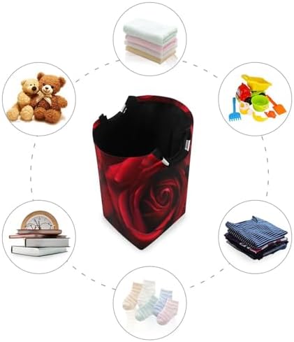 Red Rose Waterproof Folding Laundry Hamper