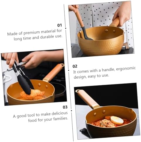 Japanese Style 18cm Gold Milk Pan with Ergonomic Handle