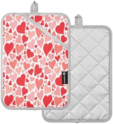 Kcldeci Colorful Hearts Oven Mitts 2-Pack