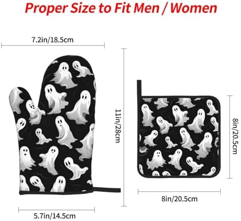 Exclusive Halloween Set 4PCS Heat Resistant Oven Mitts Potholders