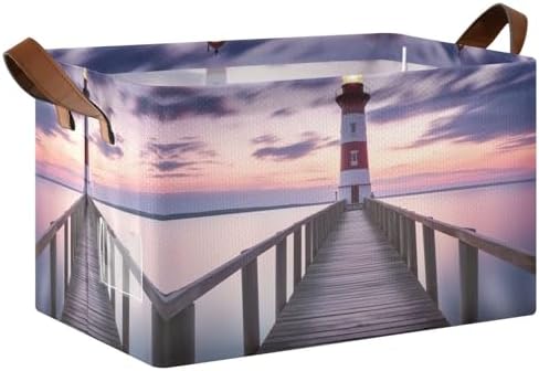 YETTASBIN Lighthouse Storage Basket 32L Waterproof with Handle