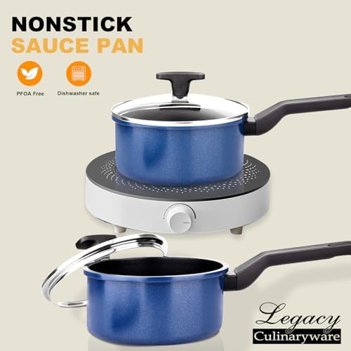 PFOA-Free Non-Stick Saucepan with Lid 15QT Ergonomic Design induction compatible