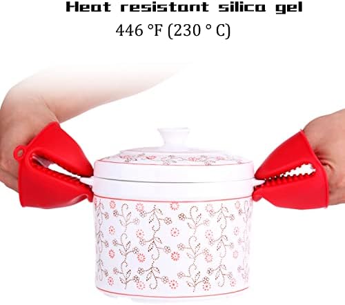 NEPAK 4 Pairs Silicone Oven Mitts - Heat-Resistant Potholders for Kitchen Use