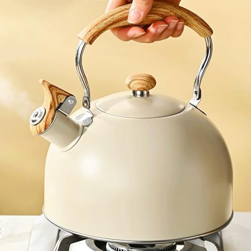 26 Quart Whistling Tea Kettle with Ergonomic Handle - Effortless Tea Brewing Experience
