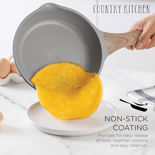 Country Kitchen 14-Piece Nonstick Cookware Set with Utensils Navy