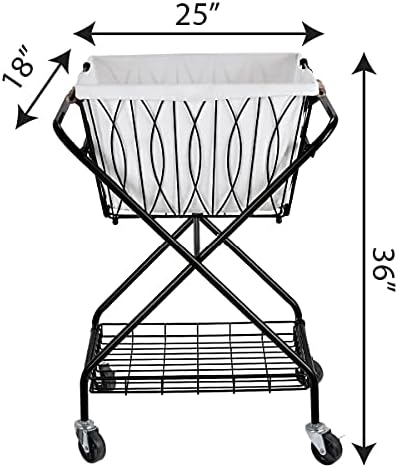 Artesa Verona Collapsible Laundry Cart Black Large