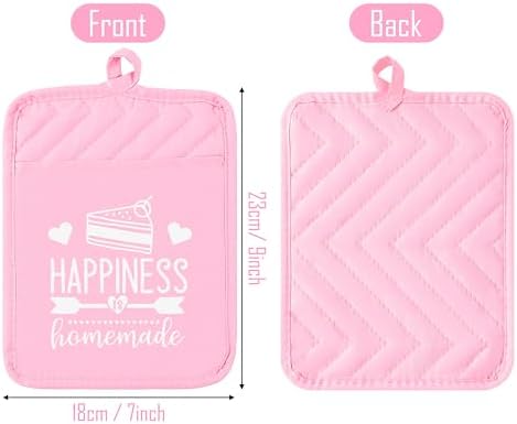 GROBRO7 5Pcs Gradient Pink Cotton Pot Holders Set 1