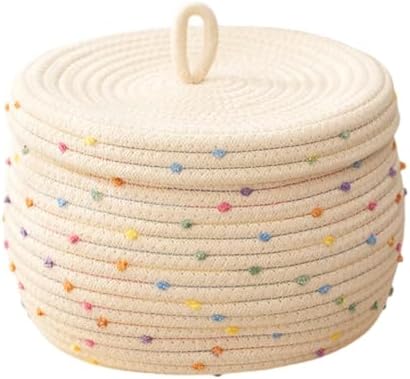 Elegant Round Storage Basket with Lid - Keep Your Room Organized