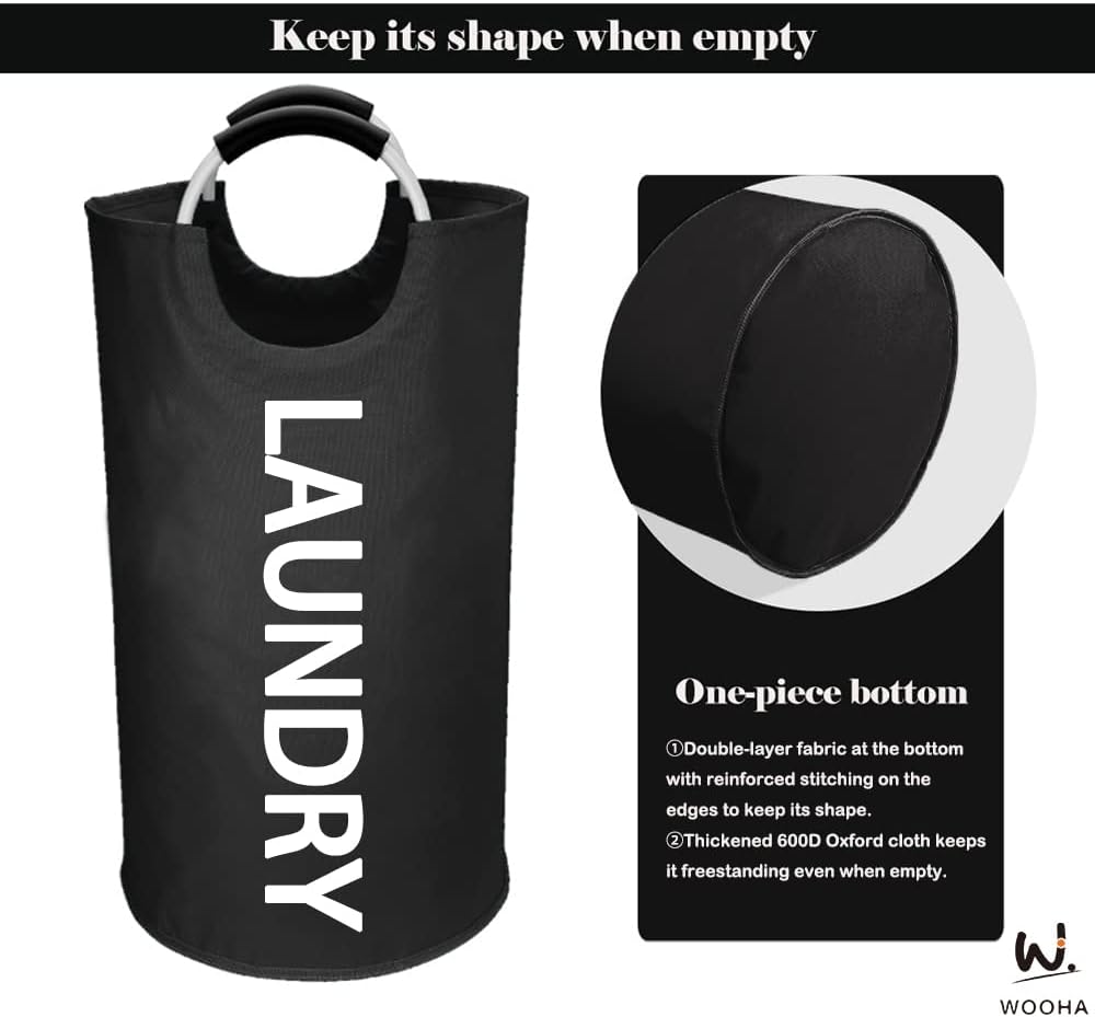 Largest Sturdy Aluminum AND Soft Fabric 95L Laundry Basket for Home Kitchen