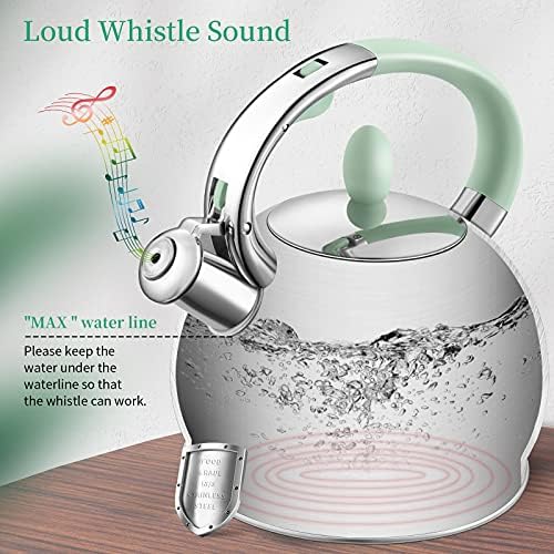 Rettberg 264 Quart Stovetop Tea Kettle with Whistle