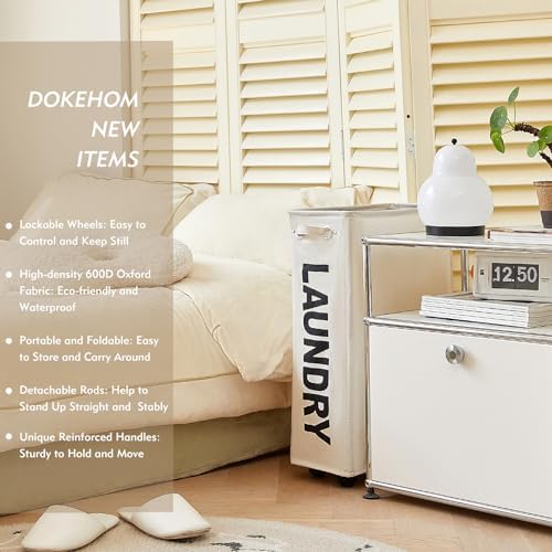25-Inch Slim Collapsible Laundry Basket on Wheels