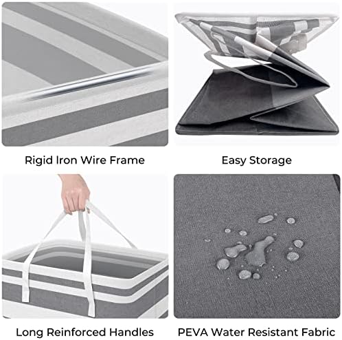 HomeHacks 3-Pack Large Laundry Basket Powerful Design Durable Waterproof
