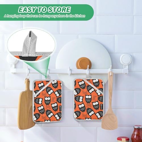 Carving out your Halloween spirit with OURVII 2-Piece Owl Potholders