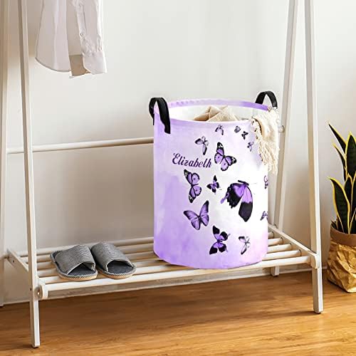 Color Sky Butterflies Personalized Waterproof Folding Laundry Basket