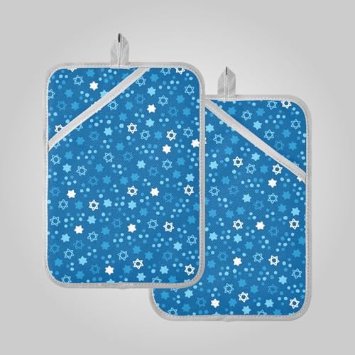 Hanukkah Star-Patterned Pot Holder Set