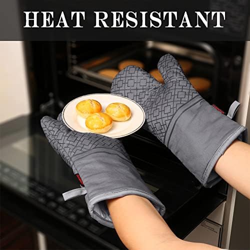 Safe Durable Oven Mitts Set for Cooking Baking
